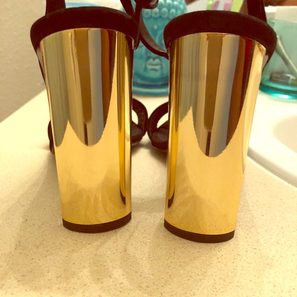 Giuseppe Zanotti Shoes - Black suede heel with wraparound ankle strap